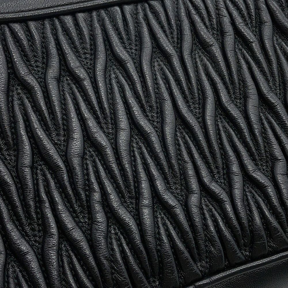 ミュウミュウ チェーンショルダーバッグ マテラッセ ビジュー レザー 5BH118 MIUMIU 黒