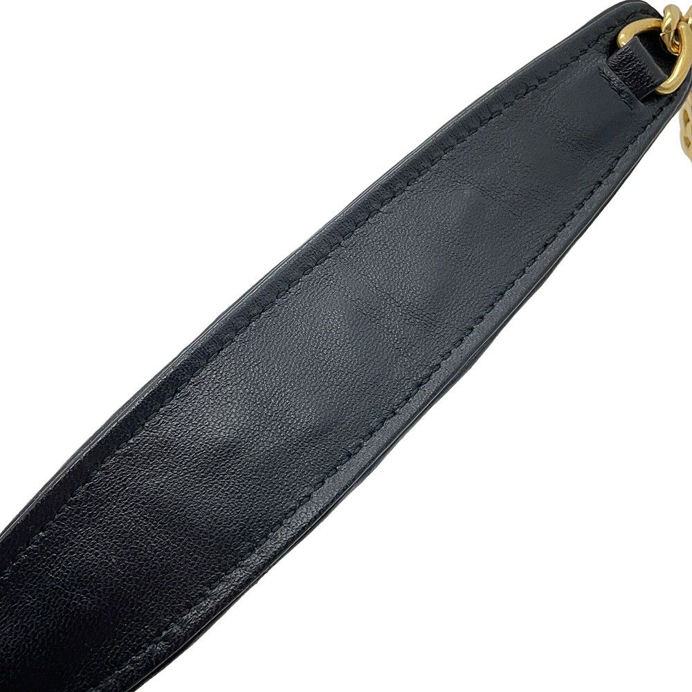 ミュウミュウ チェーンショルダーバッグ マテラッセ ビジュー レザー 5BH118 MIUMIU 黒