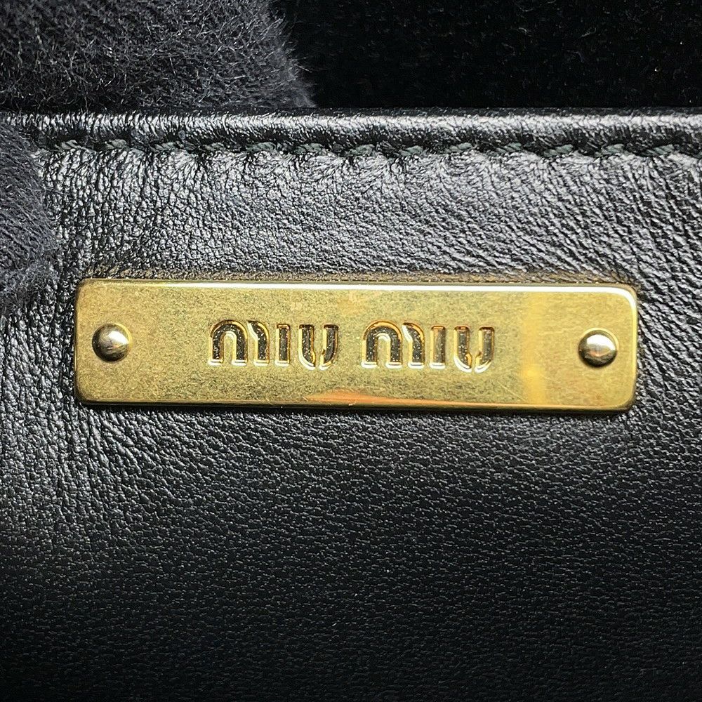 ミュウミュウ チェーンショルダーバッグ マテラッセ ビジュー レザー 5BH118 MIUMIU 黒
