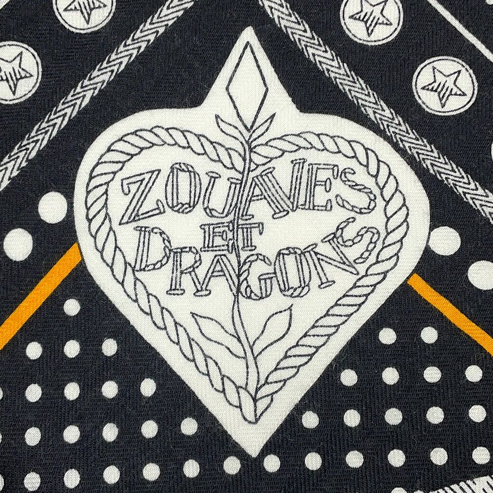 エルメス ストール カレ140 カレジェアン ズアヴとドラゴン Zouaves et Dragons HERMES シルク カシミヤ 2023年秋冬 黒