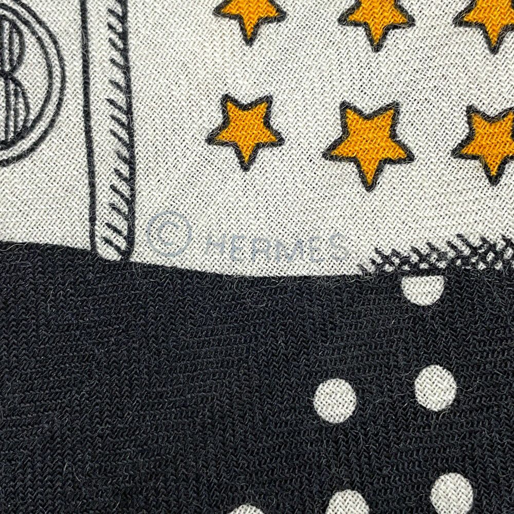 エルメス ストール カレ140 カレジェアン ズアヴとドラゴン Zouaves et Dragons HERMES シルク カシミヤ 2023年秋冬 黒