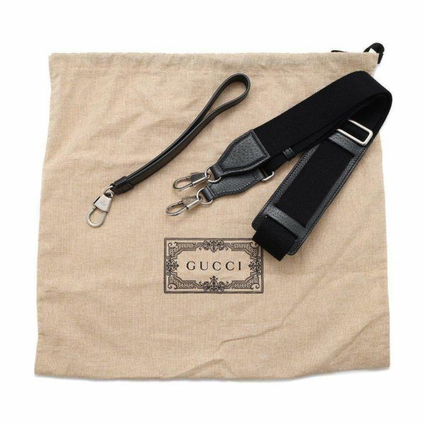 グッチ ショルダーバッグ ジャンボGG メッセンジャーバッグ キャンバス/レザー 739668 GUCCI クラッチバッグ 黒