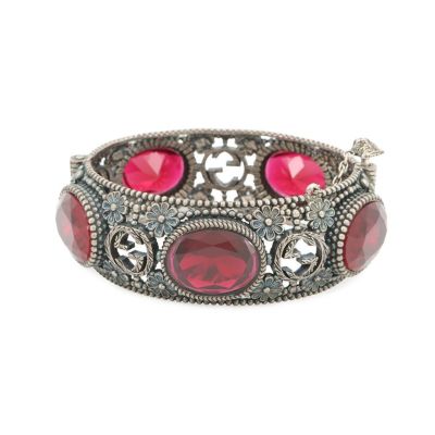 グッチ ブレスレット インターロッキングG フラワー バングル Ag925