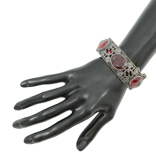 グッチ ブレスレット インターロッキングG フラワー バングル Ag925