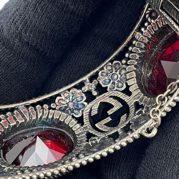 グッチ ブレスレット インターロッキングG フラワー バングル Ag925