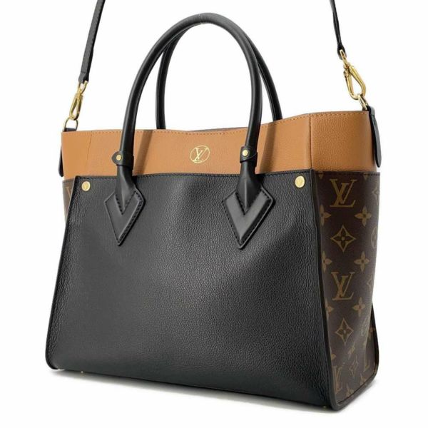 ルイヴィトン ハンドバッグ モノグラム/カーフレザー オンマイサイドMM M53823 LOUIS VUITTON 2wayバッグ 黒 ブラック