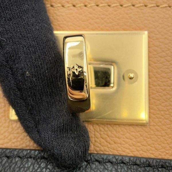 ルイヴィトン ハンドバッグ モノグラム/カーフレザー オンマイサイドMM M53823 LOUIS VUITTON 2wayバッグ 黒 ブラック