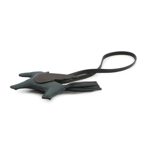 エルメス バッグチャーム ロデオPM ペガサス ヴェールマングローブ/ブラック/ベブラン ラムスキン　K刻印