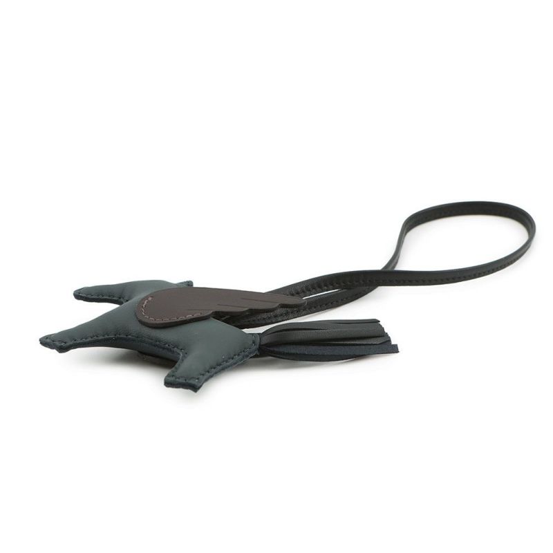 エルメス バッグチャーム ロデオPM ペガサス ヴェールマングローブ/ブラック/ベブラン ラムスキン　K刻印