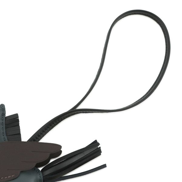 エルメス バッグチャーム ロデオPM ペガサス ヴェールマングローブ/ブラック/ベブラン ラムスキン　K刻印