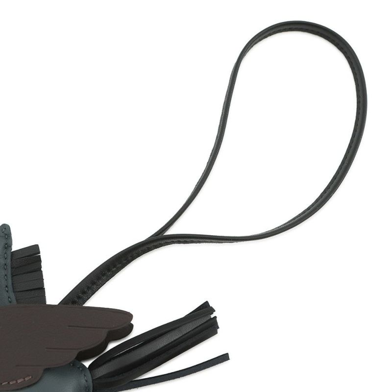 エルメス バッグチャーム ロデオPM ペガサス ヴェールマングローブ/ブラック/ベブラン ラムスキン　K刻印