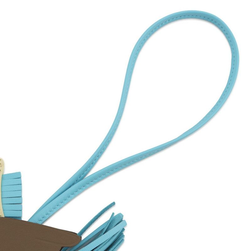 エルメス バッグチャーム ロデオPM ペガサス ジョーヌミルトン/セレスト/エトゥープ ラムスキン K刻印