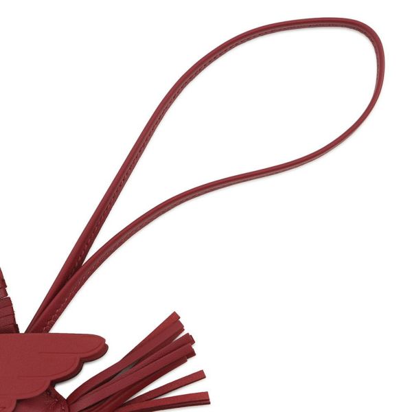 エルメス バッグチャーム ロデオPM ルージュグレナ ラムスキン K刻印