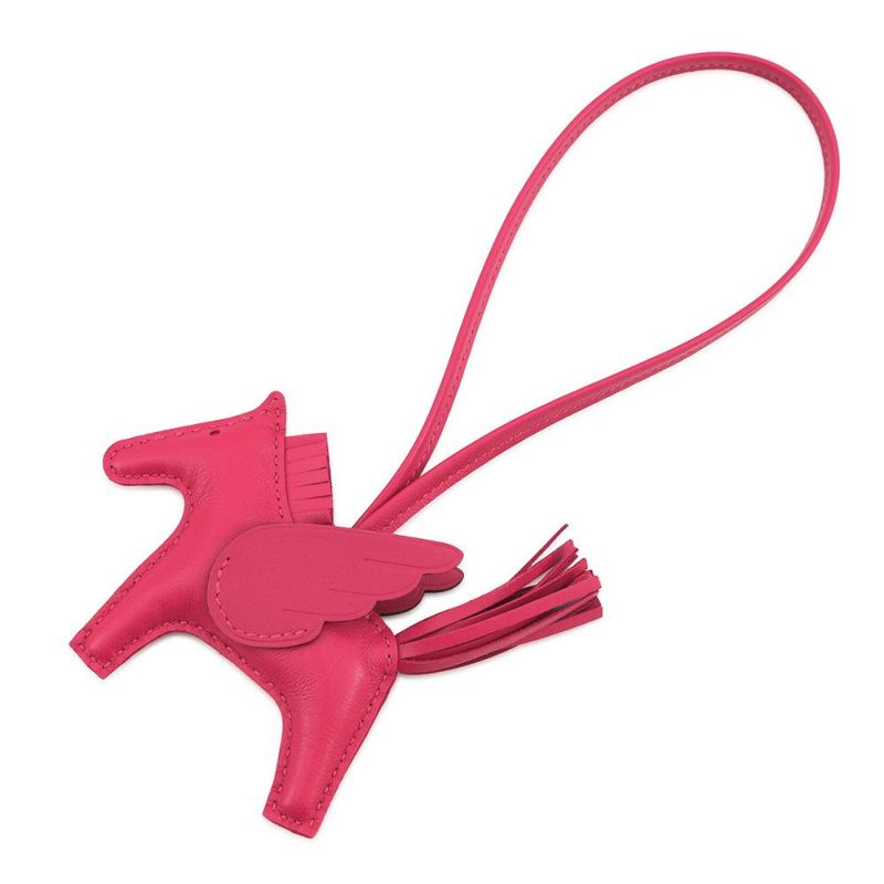 エルメス バッグチャーム ロデオPM ペガサス フランボワーズ ラムスキン K刻印