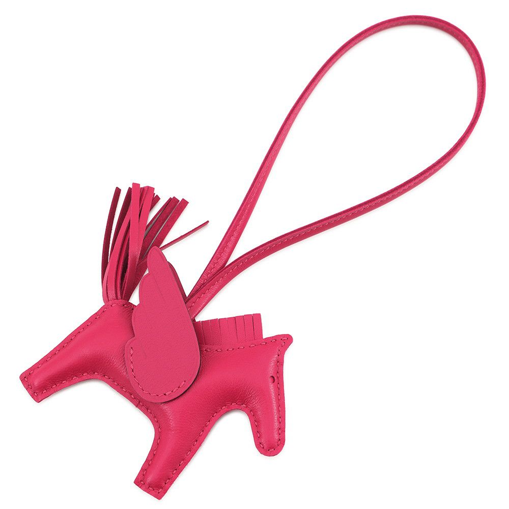 エルメス バッグチャーム ロデオPM ペガサス フランボワーズ ラムスキン K刻印