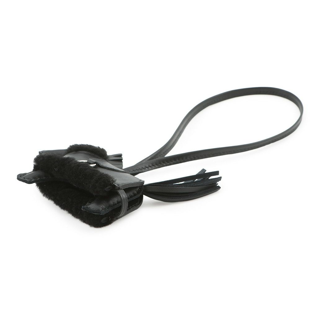 エルメス バッグチャーム ロデオPM ロベオ プラッシュ ブラック ラムスキン/ムートン K刻印 HERMES チャーム 黒