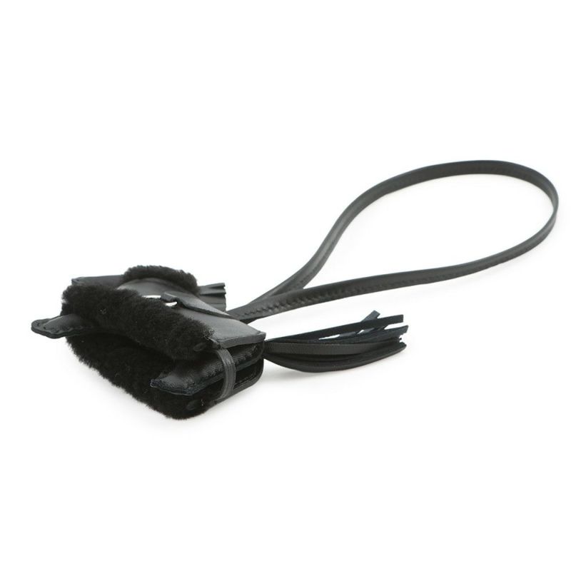 エルメス バッグチャーム ロデオPM ロベオ プラッシュ ブラック ラムスキン/ムートン K刻印 HERMES チャーム 黒