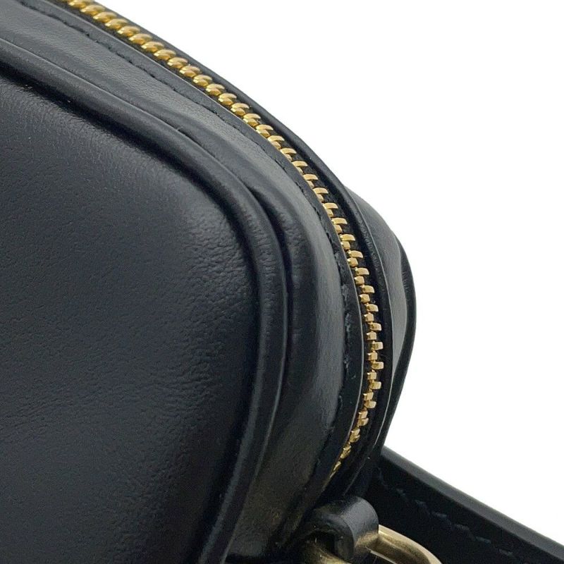 ミュウミュウ ウエストポーチ ロゴ レザー MiuMiu ボディバッグ 黒