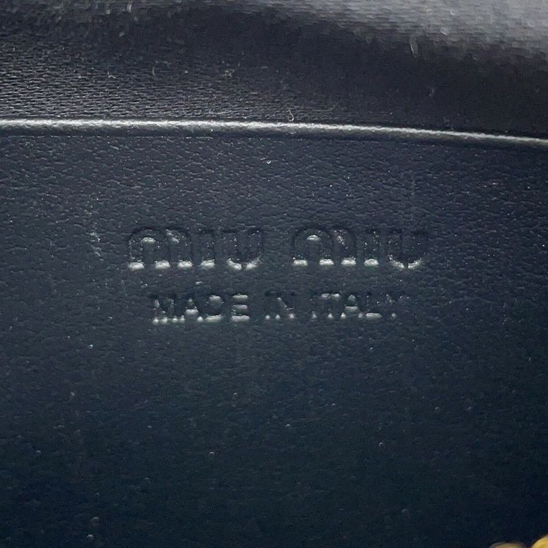 ミュウミュウ ウエストポーチ ロゴ レザー MiuMiu ボディバッグ 黒