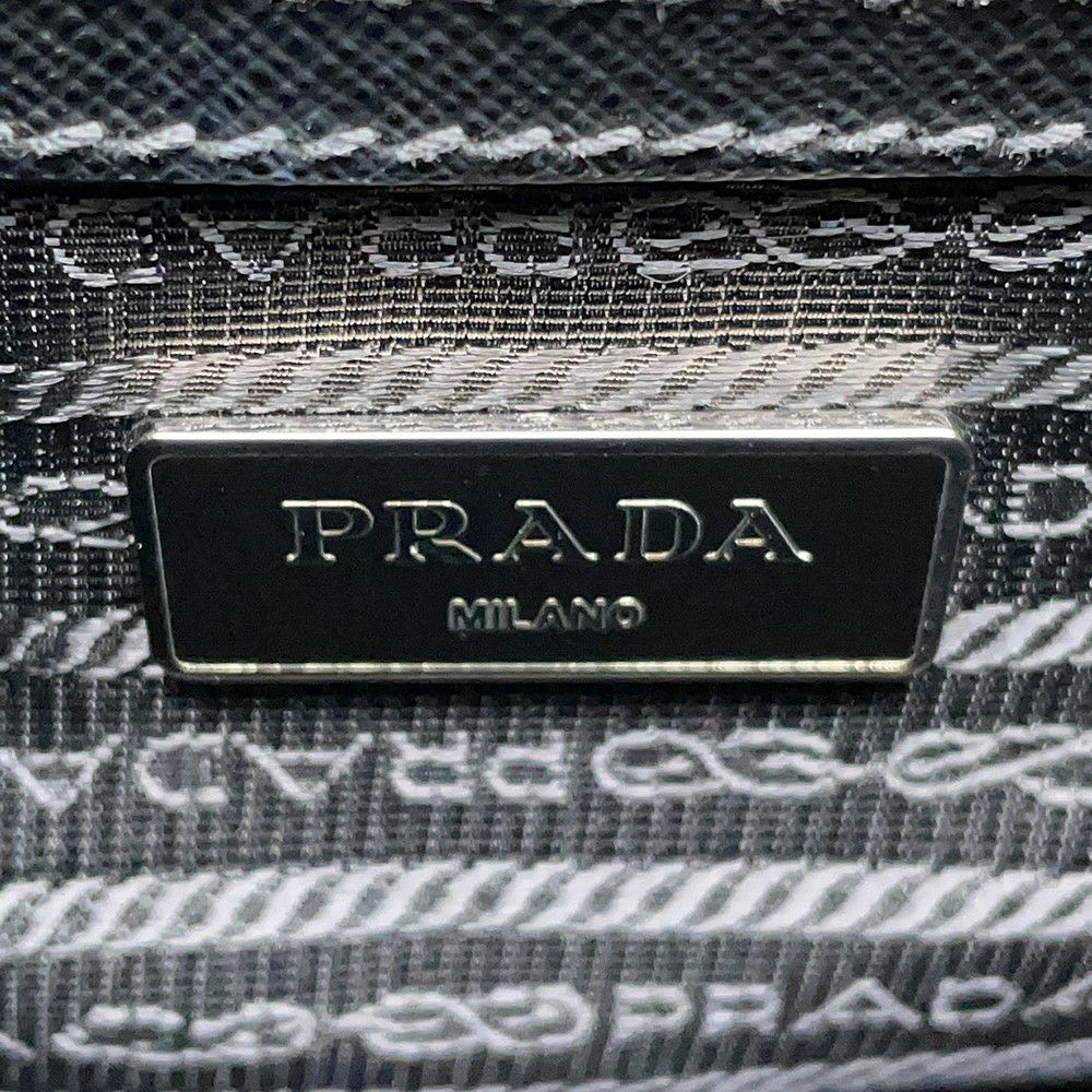 プラダ ハンドバッグ チェック柄 ナイロン/レザー 1BA014 PRADA 2wayショルダーバッグ 黒