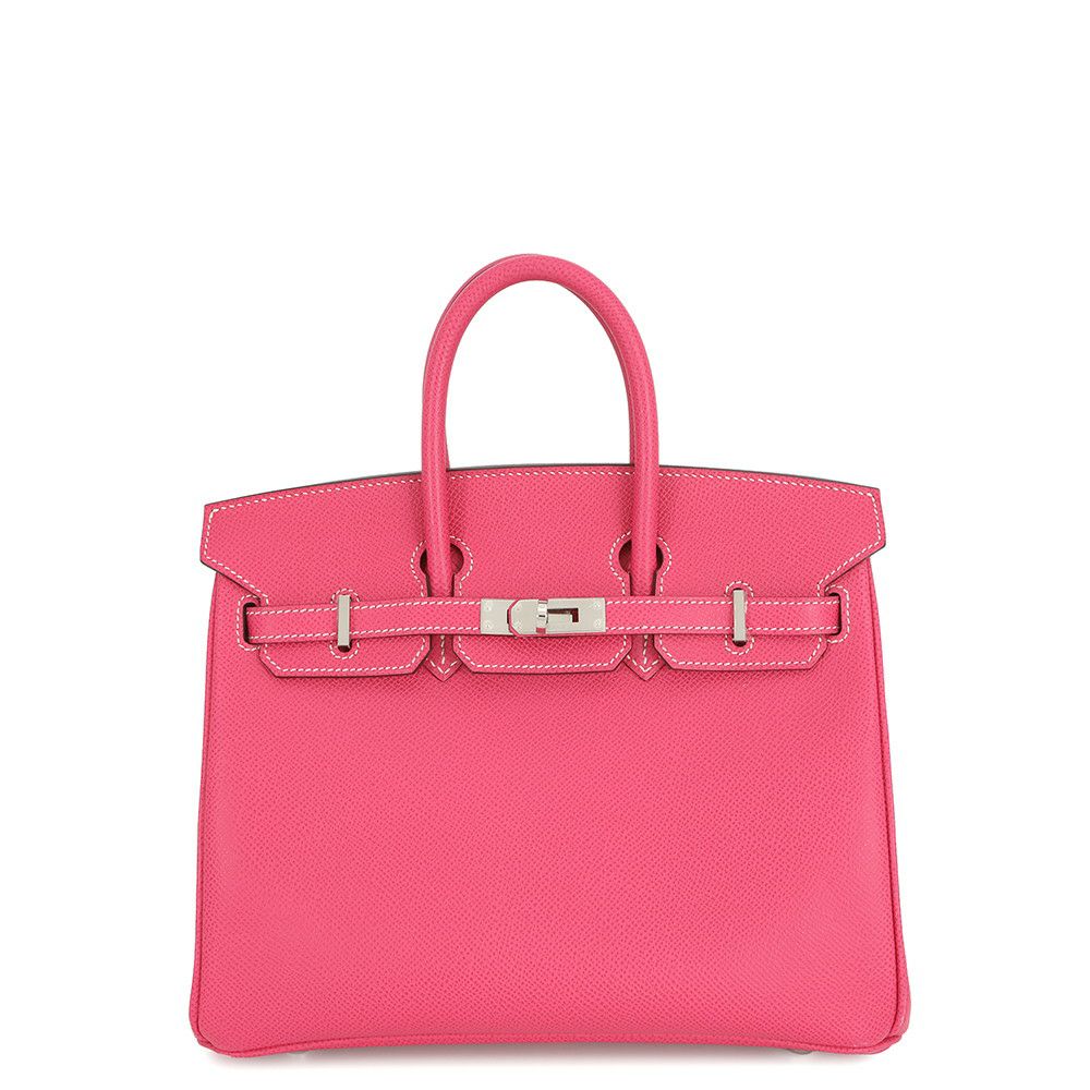 エルメス バーキン25 キャンディ ローズティリアン/トスカ/シルバー金具 エプソン □O刻印 HERMES Birkin ハンドバッグ