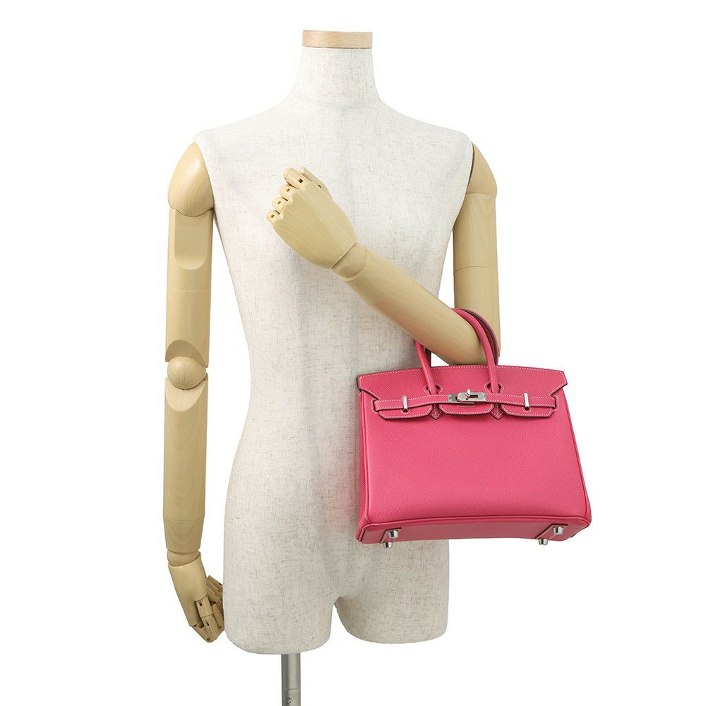 エルメス バーキン25 キャンディ ローズティリアン/トスカ/シルバー金具 エプソン □O刻印 HERMES Birkin ハンドバッグ