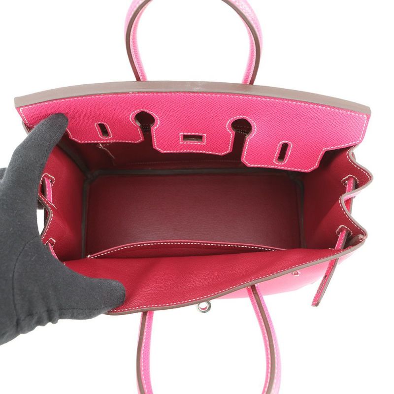 エルメス バーキン25 キャンディ ローズティリアン/トスカ/シルバー金具 エプソン □O刻印 HERMES Birkin ハンドバッグ