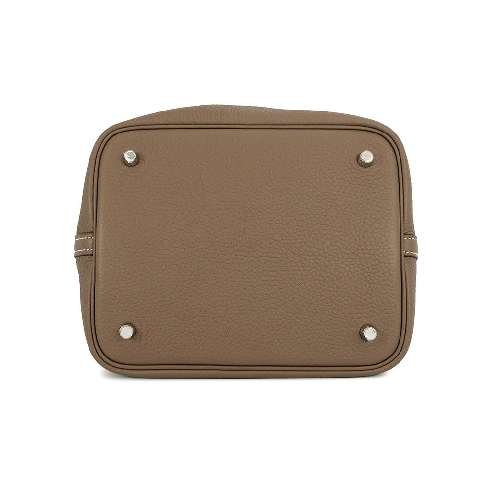 エルメス ハンドバッグ ピコタンロックMM エトゥープ/シルバー金具 トリヨンクレマンス W刻印