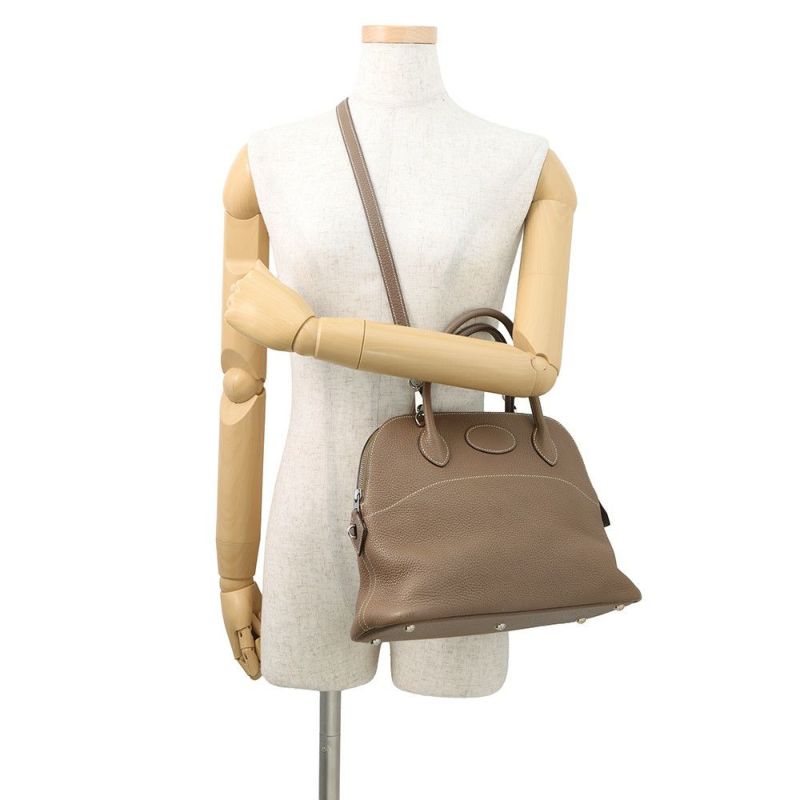 エルメス ハンドバッグ ボリード31 エトゥープ/シルバー金具 トリヨンクレマンス □I刻印 ２wayショルダー