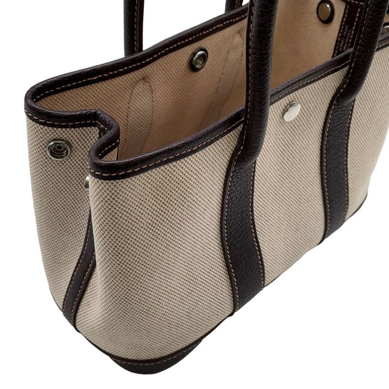 エルメス トートバッグ ガーデンパーティTTPM ナチュラル/ブラウン/シルバー金具 トワルアッシュ/ブッフル □H刻印