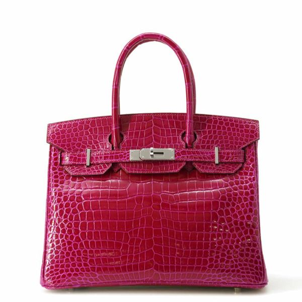 エルメス バーキン30 ローズシェヘラザード/シルバー金具 ポロサスシャイン U刻印 HERMES Birkin ハンドバッグ