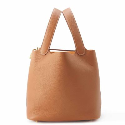 HERMES ピコタンロックMM ルージュアッシュ×ゴールド金具 エルメス ハンドバッグ ピコタンロックMM ルージュアッシュ