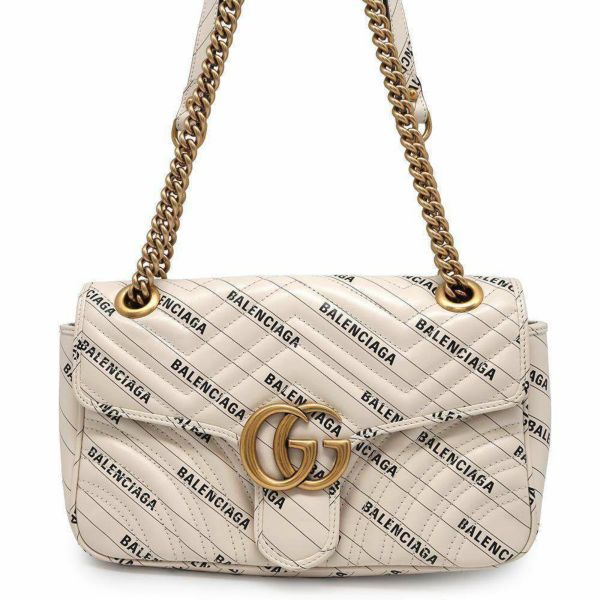 グッチ ショルダーバッグ GGマーモント ザ ハッカー プロジェクト スモール バレンシアガコラボ 443497 GUCCI BALENCIAGA 白