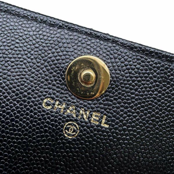 シャネル チェーンショルダーバッグ マトラッセ ココマーク キャビアスキン AP3004 CHANEL バッグ 黒