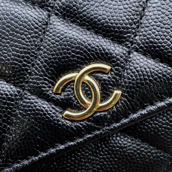 シャネル チェーンショルダーバッグ マトラッセ ココマーク キャビアスキン AP3004 CHANEL バッグ 黒