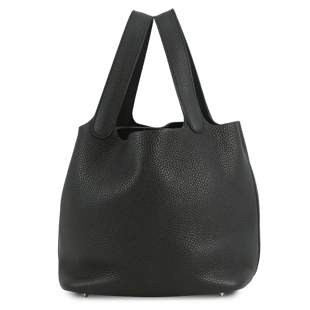 エルメス ハンドバッグ ピコタンロックMM ブラック/シルバー金具 トリヨンクレマンス Z刻印 黒