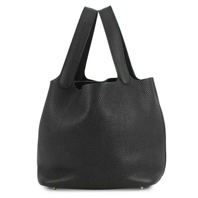 エルメス ハンドバッグ ピコタンロックMM ブラック/シルバー金具 トリヨンクレマンス Z刻印 黒