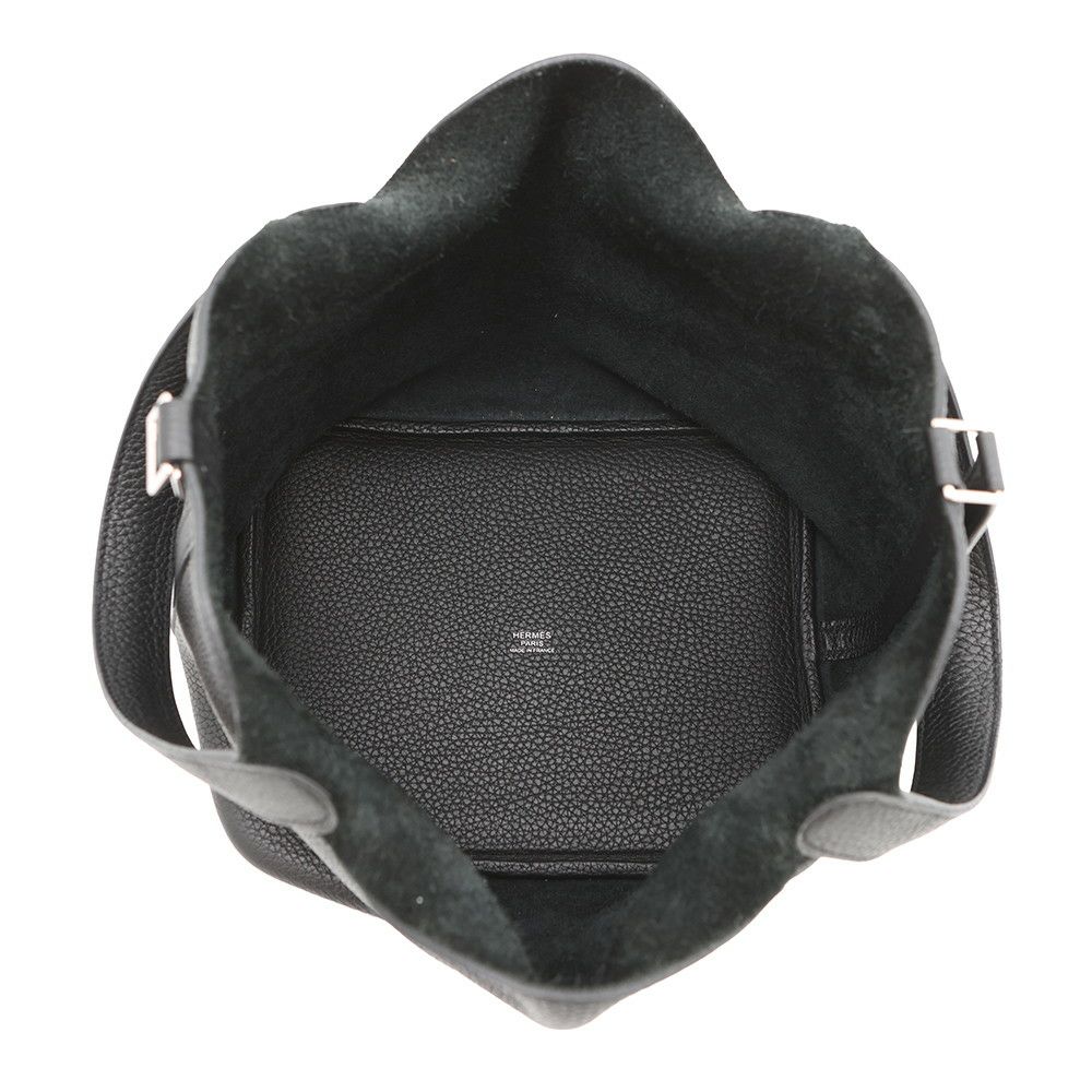 エルメス ハンドバッグ ピコタンロックMM ブラック/シルバー金具 トリヨンクレマンス Z刻印 黒