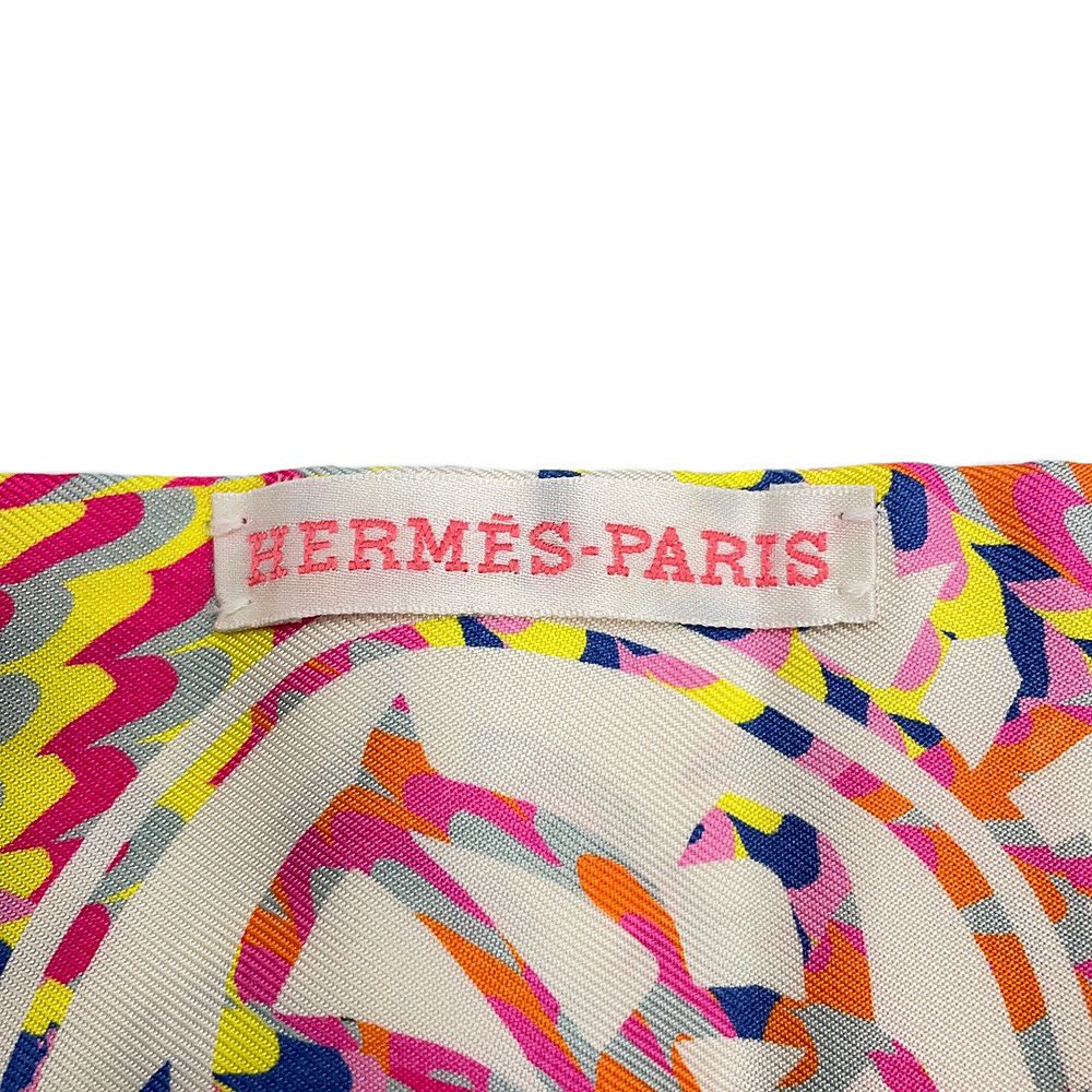 エルメス スカーフ ツイリー マーブルシルク エクスリブリス EX-LIBRIS HERMES シルクツイル 京都マーブル