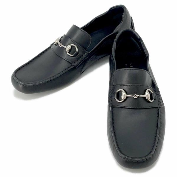【良品】GUCCI グッチ ホースビット ローファー　革靴　ドライビング　黒 グッチ ローファー ホースビット付 ドライビングシューズ レザー