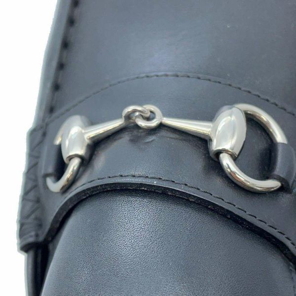 グッチ ローファー ホースビット付 ドライビングシューズ レザー メンズサイズ8 GUCCI 靴 黒