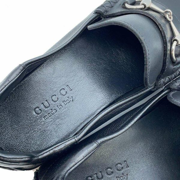 グッチ ローファー ホースビット付 ドライビングシューズ レザー メンズサイズ8 GUCCI 靴 黒