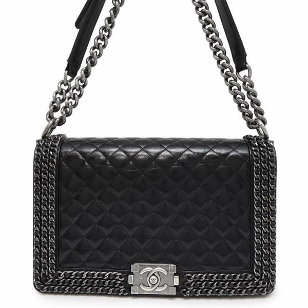 シャネル チェーンショルダーバッグ ボーイシャネル ココマーク CHANEL バッグ  黒