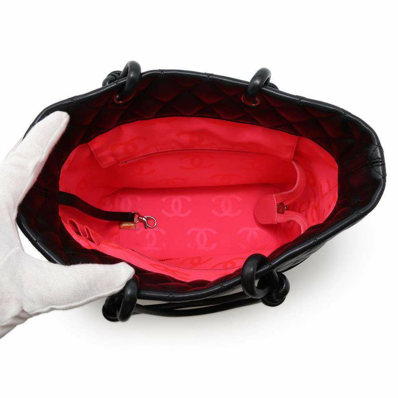 シャネル ハンドバッグ カンボンライン ココマーク ミディアムトート A25167 CHANEL バッグ 黒