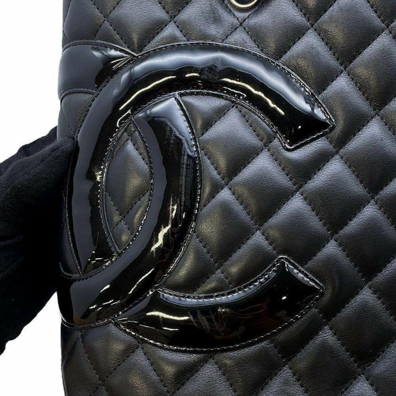 シャネル ハンドバッグ カンボンライン ココマーク ミディアムトート A25167 CHANEL バッグ 黒