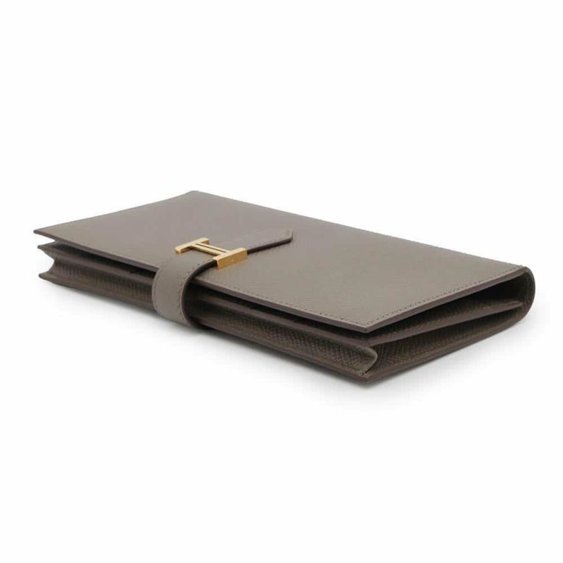 エルメス 長財布 ベアンスフレ エタン/ゴールド金具 エプソン D刻印 HERMES 財布