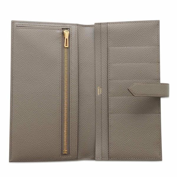 エルメス 長財布 ベアンスフレ エタン/ゴールド金具 エプソン D刻印 HERMES 財布