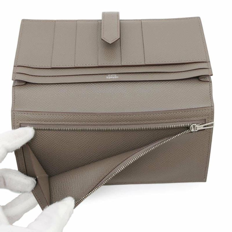 エルメス 長財布 ベアンスフレ エタン/シルバー金具 エプソン Y刻印 HERMES 財布