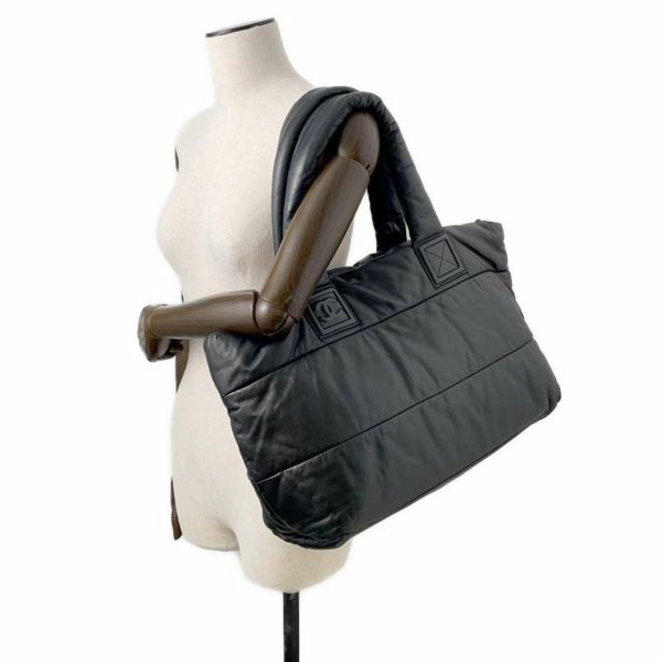 シャネル トートバッグ コココクーンMM ココマーク ナイロン A47107 CHANEL バッグ 黒