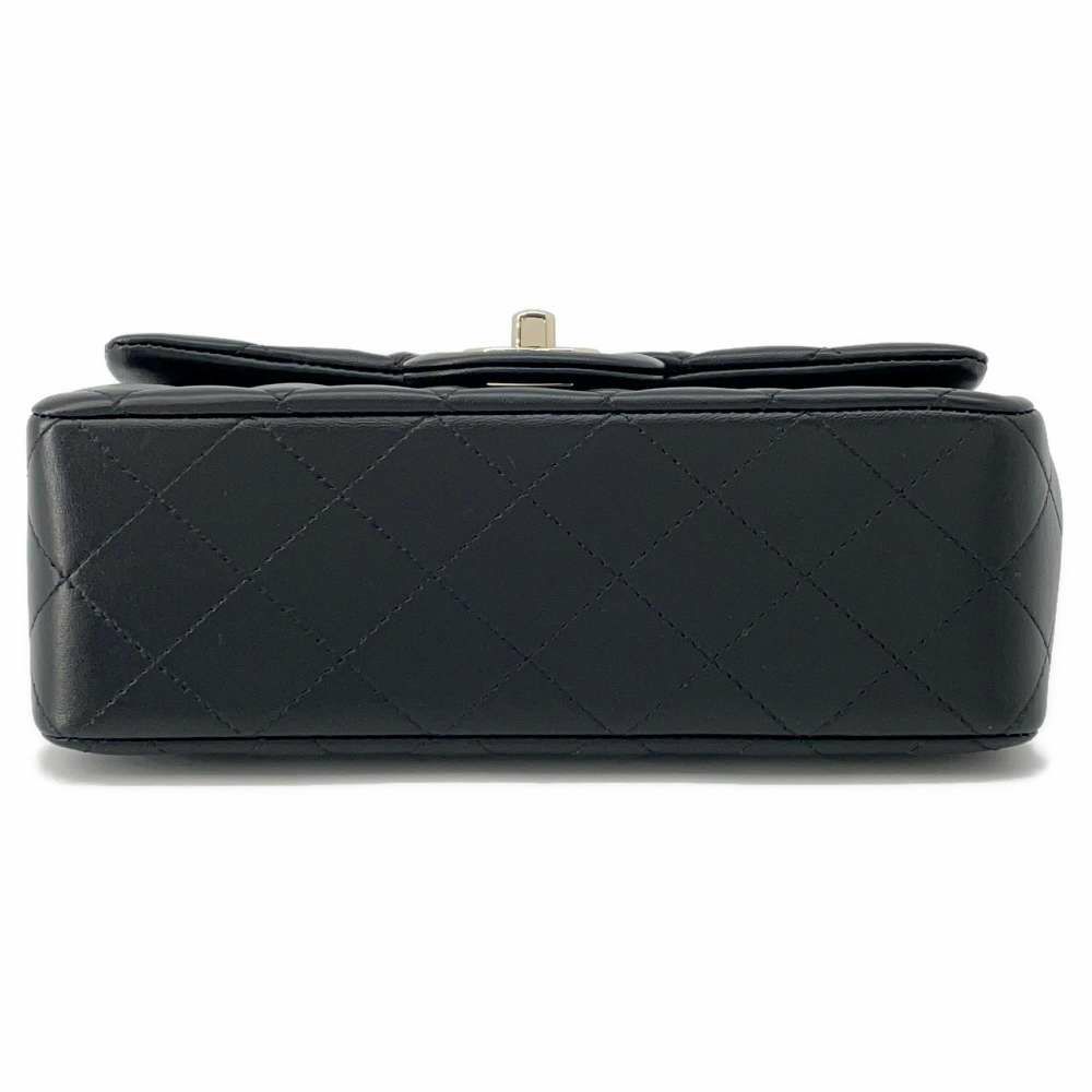 シャネル チェーンショルダーバッグ マトラッセ ココマーク トップハンドル ミニ メタリック グレインド カーフスキン AS2431 CHANEL 黒